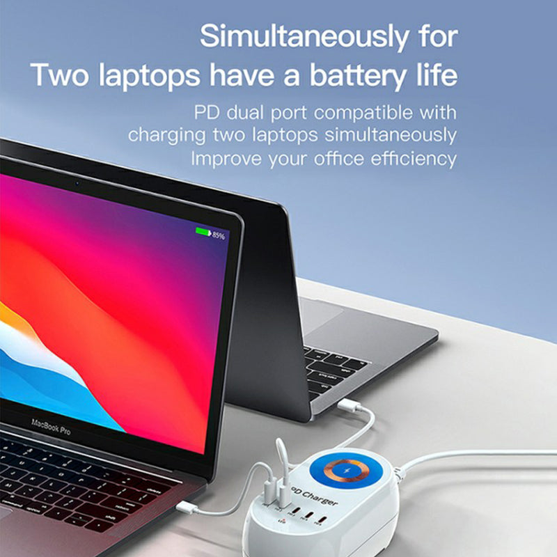 WLX-810C Five PD Ports 140W GaN Desktop Charger Support 15W Wireless Charging WLX-810C Five PD Ports 140W GaN Desktop Charger Support 15W Wireless Charging
